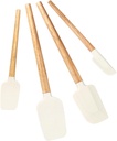 Silicone Spatula Set, Food Grade Rubber Spatula-4 Piece Nonstick Rubber Spatulas, Spoonula, Jar Scraper for Cooking, Baking, Mixing, Frosting - Heat Resistant Up to 600°F (Spatulas-Off White)