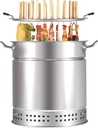 Portable Vertical Charcoal Smoker Grill Barrel Grill with 28 Skewers, Outdoor Indoor Camping Smokeless Charcoal Barbecue Grill Bbq,L