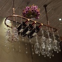 Wine Rack, Wine Rack Wine Glass Rack Iron Hanging Double Storage Adjustable Wine Bottle Rack Retro Goblet Rack Whiskey Glass Rack Grille Shelf Prevention For Bar, Wine Cellar, Home Home Decoratio