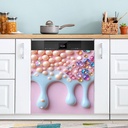 Pearl Sweet Ice Cream Dishwasher Magnet Cover Decorative Dishwasher Magnetic Sticker Refrigerator Wash Machine Door Magnets Covers Panel Decal for Home Kitchen,23x26in