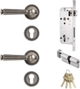 Brass Door Lever Antique Silver Chrome Interior Lock 1Pcs(Standard Door Lock)