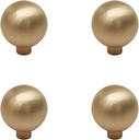 4pcs Solid Round Ball Cabinet Knobs 0.98" Dia Polished Kitchen Hardware Knobs for Cupboard Drawers,Pearl Gold
