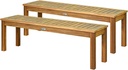 Tangkula 52 Inches Acacia Wood Outdoor Bench for Dining Room, Entryway, Poolside, Garden - Patio Backless Dining Seat with Slatted Design, Ideal for Outdoors & Indoors