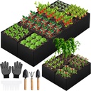 Fabric Raised Garden Bed, 6 x3 x1 FT Large Garden Grow Bags Rectangle Breathable Planting Containers with 4 Grids Reusable Heavy Pot Garden Tools for Vegetables Flowers Plants(128 Gallon Vol.)