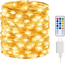Minetom Fairy Lights with Remote, 66 Feet 200 Led Firefly String Lights Plug in for Bedroom Home Wall Ceiling Christmas Tree Wreath Craft Wedding Party Indoor Outdoor Decoration, Warm White