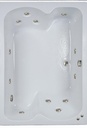 60 in. x 43 in. Acrylic Rectangular Drop-In Whirlpool Bathtub with Center Drain in White