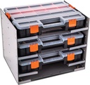 P-SH-Tote Shelf Kit for Van Shelving Storage, 3 Plastic Storage Box w/ 1 set Organizer Holder for Small Parts, Screws and Hardwares