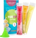 125 Disposable Ice Popsicle Mold Bags| BPA Free Freezer Tubes With Zip Seals | For Healthy Snacks, Yogurt Sticks, Juice & Fruit Smoothies, Ice Candy Pops| Comes With A Funnel (8x2")