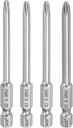 HARFINGTON 4pcs #2 Phillips Screwdriver Bit PH2 1/4" Hex Shank 3" (75mm) Long 0.16/0.18/0.18/0.26" Rod Magnetic Cross Head Drill Bits S2 Steel Industrial Screw Driver for Drills