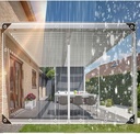 ele ELEOPTION Clear Tarp Patio Enclosure Waterproof PVC Curtains for Gazebos with Double Zip Transparent Outdoor Tarps Curtains Zipper Door for Porch, Deck, Balcony, Pergola (Size: 6.7ft x 9.8ft)