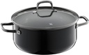 WMF Fusiontec Essential Cooking Pot Large 24 cm Glass Lid Stewing Pot Induction 4.4 L High-Tech Ceramic Scratch-Resistant Uncoated Black Made in Germany