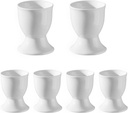 6pcs Ceramic Egg Cups, Porcelain Egg Stand Holders, for Party Table Decoration Home Breakfast Cooking, Microwave Oven Safe, White