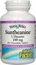 Natural Factors Suntheanine L-Theanine 100 mg - Health Supplement for Calm Outlook - L-Theanine Supplement Supports Relaxing Sleep & Aids Against Drowsiness - 60 Chewable Tablets (30 Servings)