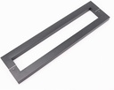 Glass Door Handle Set,Heavy Duty Stainless Steel Double Side Bar Handle,Square Shop Push Door Pull,Retro Back to Back Handle,for Wood Timber Steel Barn Door/Black/Hole TER 1200Mm (Gray Ho