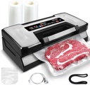Vakumar Liquid Vacuum Sealer Machine, 90Kpa Vacuum Sealer Machine Preservation Dry/Moist/Liquid Modes, LED Indicator Light, Handle Locked Design, Built-in Cutter and Bag Storage, Removable Drip Tray