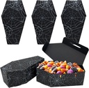 FRIDAY NIGHT Halloween Coffin Paper Boxes 16 PCS Snack Popcorn Box Candy Containers Trick Or Treat Bowl Halloween Party Supplies (Black)