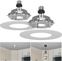 5 and 6 inch Recessed Can Light Conversion Kit, Ceiling Light Fixture Upgrade, Pendant & Hanging, 7¾ Inch Flat Steel Ceiling Medallion, White Finish 2 Packs