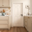 32"x 80" Slab Door, 6-Panel Interior French Door Slab Shaker, Solid Core Wood Panel, for Pantry Closet Laundry Bathroom, White Primed Surface w/o Hardware