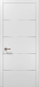 SARTODOORS Modern White Modern Door 32x80 with Strips | Planum 0020 Matte White | Frame Trims Lever Satin Nickel Hardware | Closet Solid Core Door