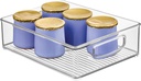 iDesign Stackable Pantry Bin for Kitchen Cabinets, Fridge, or Freezer Storage, Clear, Made in USA