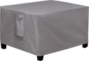 Easy-Going Rectangle Patio Ottoman Cover, Waterproof Outdoor Ottoman Cover, Fade Resistant Patio Side Table Cover, Durable Outdoor Furniture Covers with Sealed Seam (34"x24"x17", Grey)