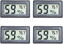 4-Pack Mini Digital Temperature Humidity Meters Gauge Indoor Thermometer Hygrometer LCD Display Fahrenheit (℉) for Reptile Tank,Jars,Guitar Case,Greenhouse, Garden, Cellar, Fridge, Closet