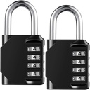 Combination Lock Resettable 4 Digit Padlock with Combination, AIHYTU Waterproof and Heavy Duty Combination Padlock Outdoor for School Gym Locker, Fence Gate, Toolbox, Employee Hasp Locker – 2 Pack
