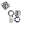 M5x0.8mm Nylon Insert Hex Lock Nuts 100 Pack 304 Stainless Steel DIN985 Self-Locking Nylon Lock Nuts Plain Finish for Industrial Construction Fasteners