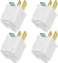 PLUGTUL 2 Prong to 3 Prong Outlet Adapter, Polarized Grounded Outlet Converter, Wall Outlet Plug for Household, Workshops, ETL Listed, 4-Pack, White