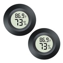 2 Pack Hygrometer Thermometer Digital Humidity Meter Indoor/Outdoor Humidity Monitor Reptile Thermo-Hygrometer for Greenhouse Humidors Terrarium Jars, Fahrenheit (℉) /Celsius(℃) (2)