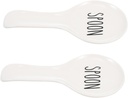 2pcs Ceramic Teaspoon Holders Coffee Spoon Rest for Kitchen Countertop Coffee Bar Accessories Clean Dishwasher-safe