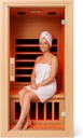 Infrared Home Sauna Room 1 Person Hemlock Wooden Indoor Dry Sauna，Low EMF 1200W/110V Heaters Panels,LCD Control Panel,10 Minutes Pre-Warm up,Time and Temp Pre-Set,1-Year Aftersale