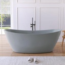 71" Acrylic Freestanding Bathtub, High-back Soaking Tub for Bathroom, Stand Alone Tub, cUPC Certified, Integrated Overflow and Drain, Gloss Grey