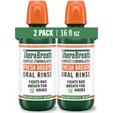 TheraBreath Fresh Breath Mouthwash, Rainforest Mint, Alcohol-Free, 16 Fl Oz (2-Pack)