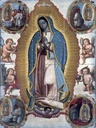 Virgin of Guadalupe Pattern 1700 Year Tile Mural Kitchen Bathroom Wall Backsplash Behind Stove Range Sink Splashback 3x4 4.25" Ceramic, Matte