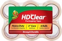 Duck HD Clear Packing Tape Refills - 6 Rolls of Strong Heavy Duty Packing Tape for Shipping and Moving, Boxes and Packaging - 1.88 In. x 54.6 Yards - 3" Core - Clear (441962)