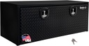 Buyers Products 1702510 Black Steel Truck Tool Box With Aluminum Diamond Tread Door, 18 x 18 x 48 Inch, Made In The USA, Truck Box for Organization & Storage, Job Tool Chest, Contractor Toolbox