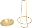 Stainless Steel Vertical Spoon Rest Holder for Soup Ladle and Cooking Utensils Stand Neat Organization Space Saving Design for Kitchen Cookware Hot Pot Restaurant Decor (Golden with 1 Plate)