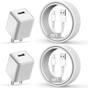 iPhone Charger,Long 6FT iPhone Charger 2Pack i Phone Cord 6feet USB to Lightning Cable Quick Fast Charging Data Sync Cord USB Wall Charge Block Adapter for iPhone14/13/12/11/XS/XR/X/8/7/5/SE2022/iPad