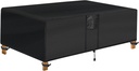 Outdoor Coffee Table Cover - Waterproof Rectangular Patio Coffee Table Cover (48L x 26W x 18H inches, Black) Outdoor Small Side Table Cover Patio Furniture Covers for Outdoor Furniture