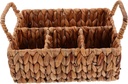 OUNONA Hyacinth Woven Utensil Storage Basket Basket Lid Cutlery Organizer Silverware Organizer for Home