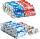 2 Pack Soda Can Organizer, Refrigerator Beverage Organizer with Sliding Tray, Suitable for Refrigerator/Cabinet/Countertop Soda Can (2 PACK)