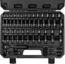 56-Piece 1/4" Drive Socket Set, SAE (5/32"-9/16") & Metric (4mm-15mm), Deep & Shallow, 72-Tooth Ratchet Wrench, Extension Bars, 3/8" F to 1/4" M Reducer, Universal Joint & Power Drill Adapter