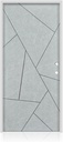 36 in. x 80 in. Left-Hand Gray Steel Prehung Front Door with Bore Hole